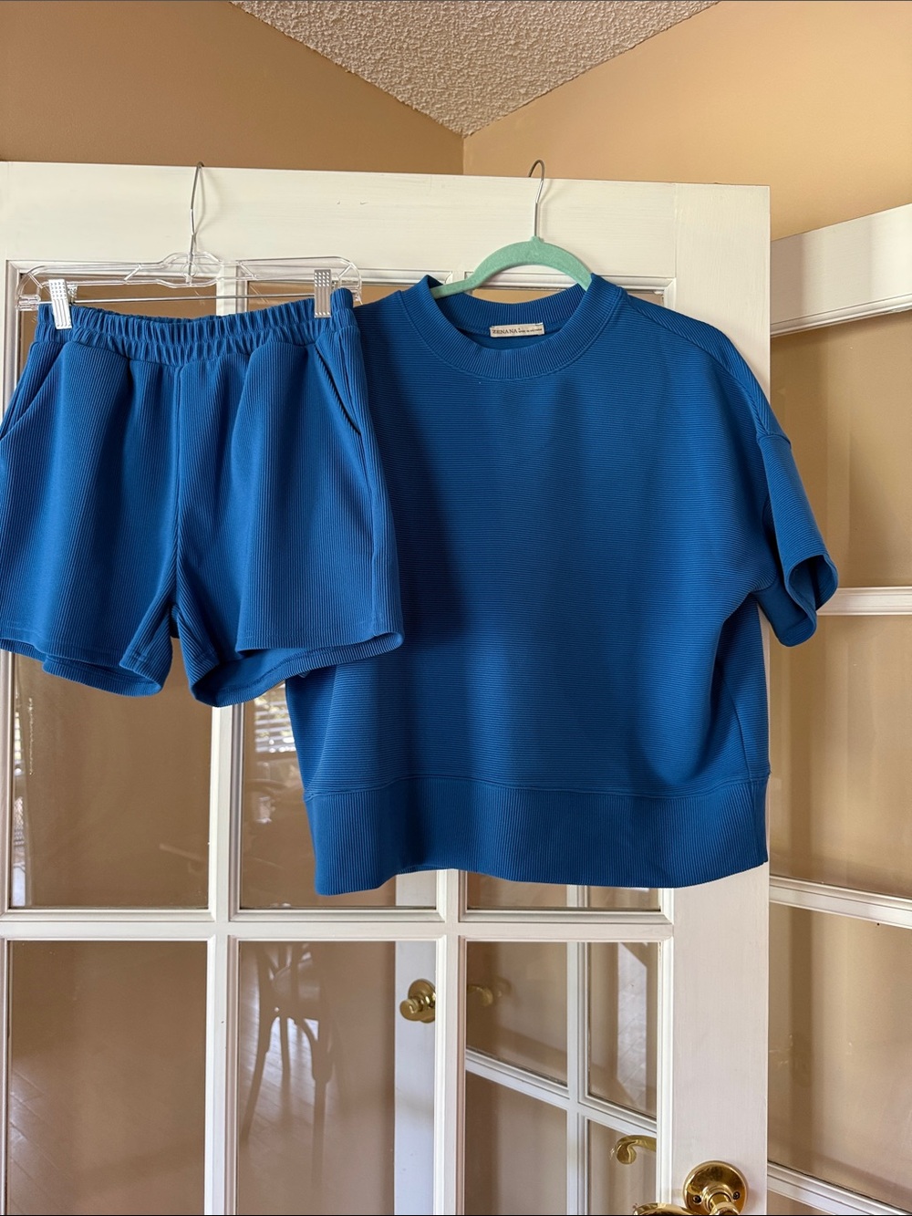 Zenana Outfitters  Royal Blue Short Sleeve ribbed material & Shorts